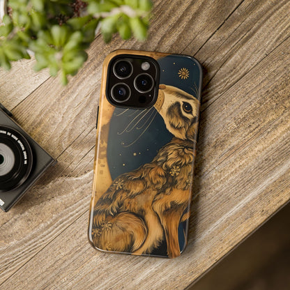 Artistic Phone Case with Celestial Hare Design, Tough Cases, Unique Gifts, Nature Lovers, Phone Accessories, Bohemian Style