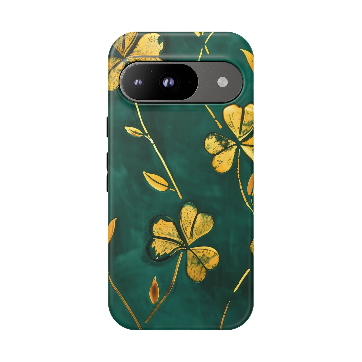 Floral Phone Case with Gold Accents, Tough Phone Cover, Stylish Phone Protector, Unique Gift for Her, Nature Lover Accessory