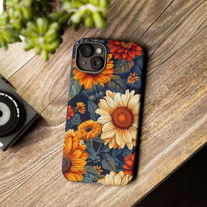 Floral Tough Phone Case | Sunflower Design, iPhone Cover, Protective Case, Gifts for Her, Floral Phone Accessory