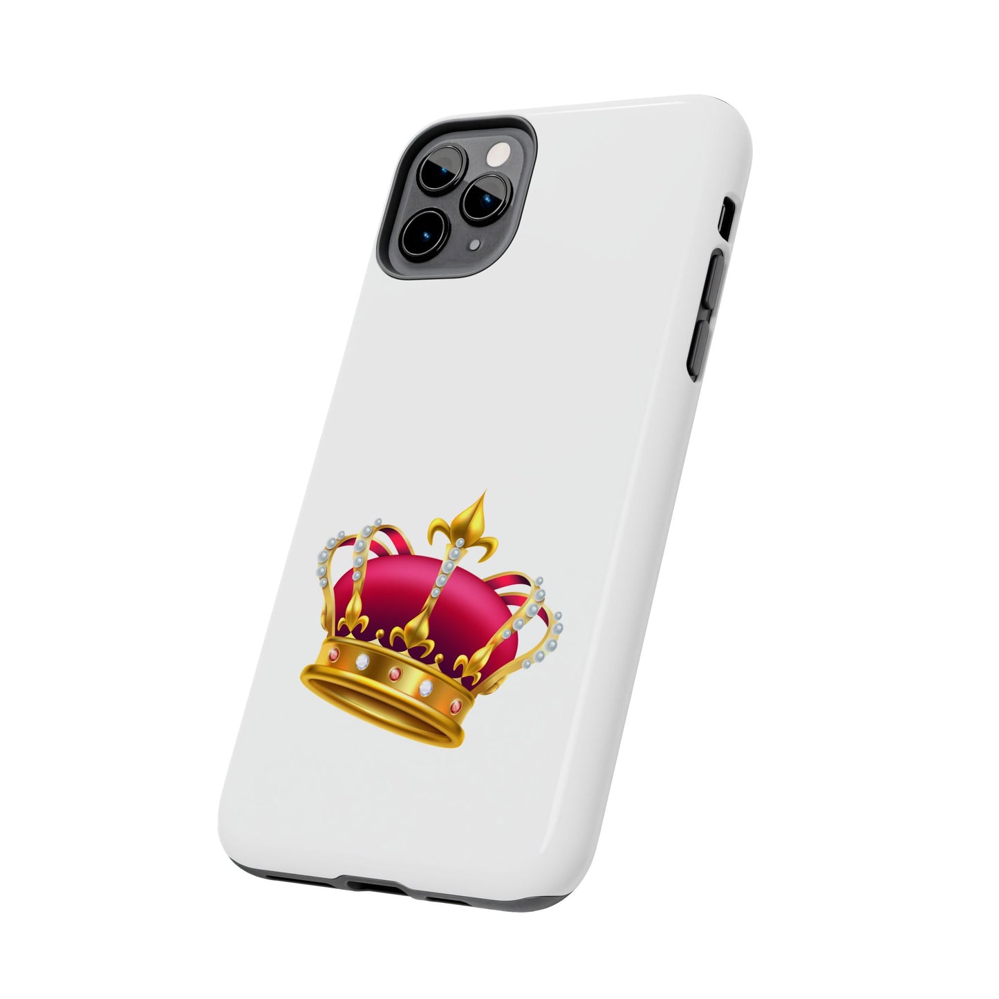 Crown Emoji Tough Phone Case, Durable Phone Cover, Stylish Protector, Gift for Him/Her, Trendy Smartphone Accessory