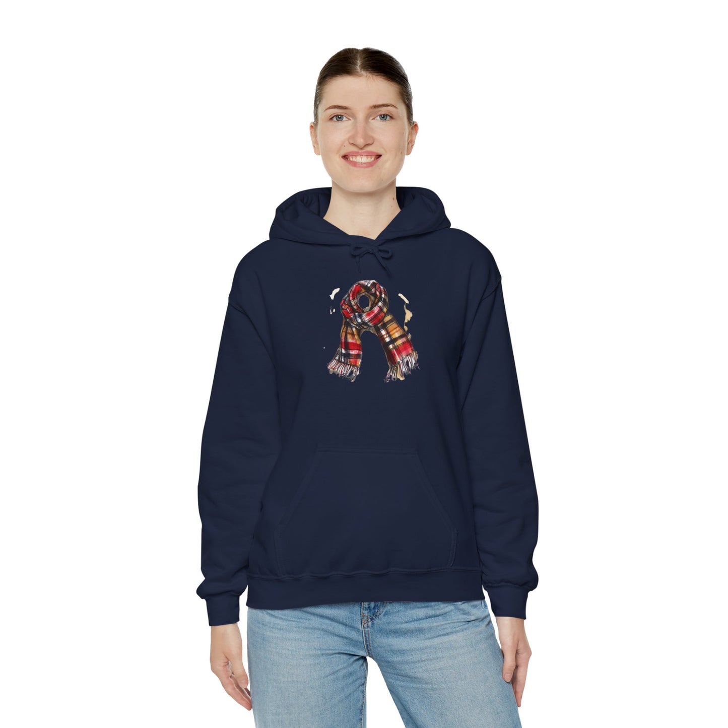Unisex Heavy Blend™ Hooded Sweatshirt - Plaid British Scarf - Timeless Style and Classic Elegance