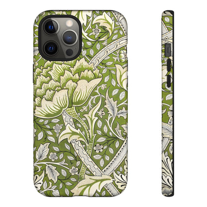 Stylish Phone Case with Floral Design, Durable Protective Cover for iPhone, Unique Gift for Birthdays, Mother's Day, Green Aesthetic