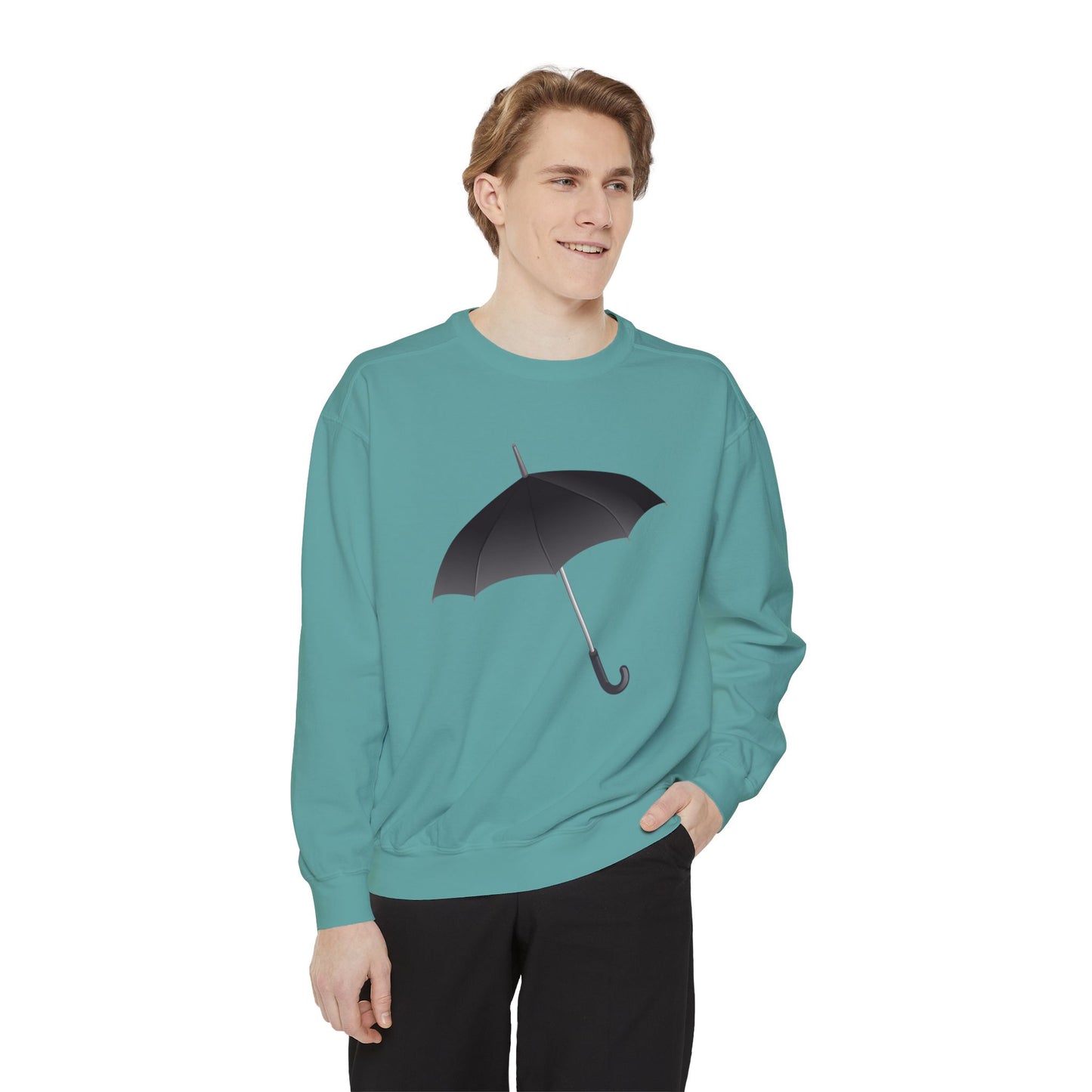 Unisex Garment-Dyed Sweatshirt Elegant - Regal Royal Umbrella