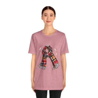 Unisex Jersey Short Sleeve Tee - Classic British Plaid Scarf Design