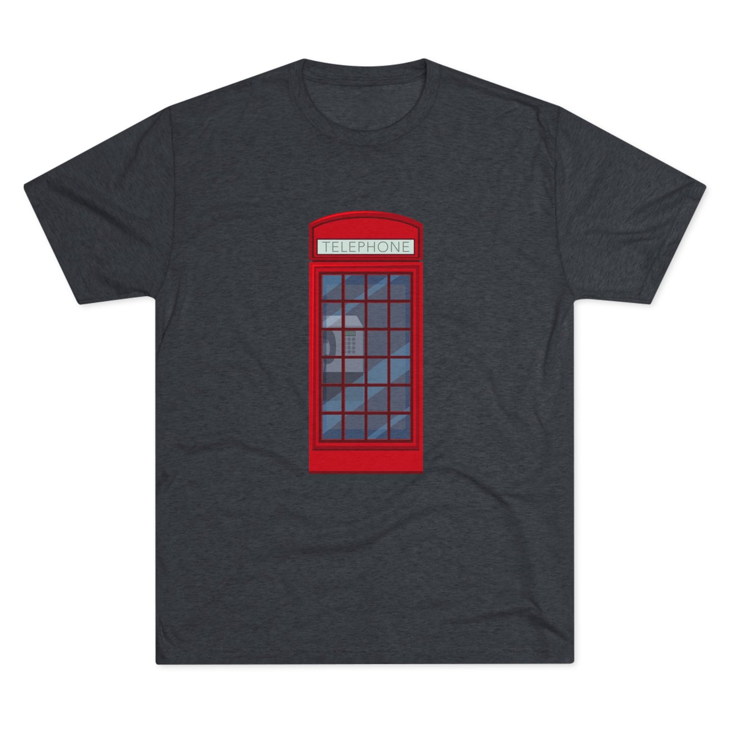 Iconic British Public Telephone - Classic Red Phone Box Unisex Tri-Blend Crew Tee