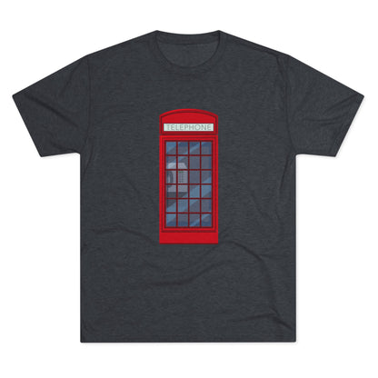 Iconic British Public Telephone - Classic Red Phone Box Unisex Tri-Blend Crew Tee