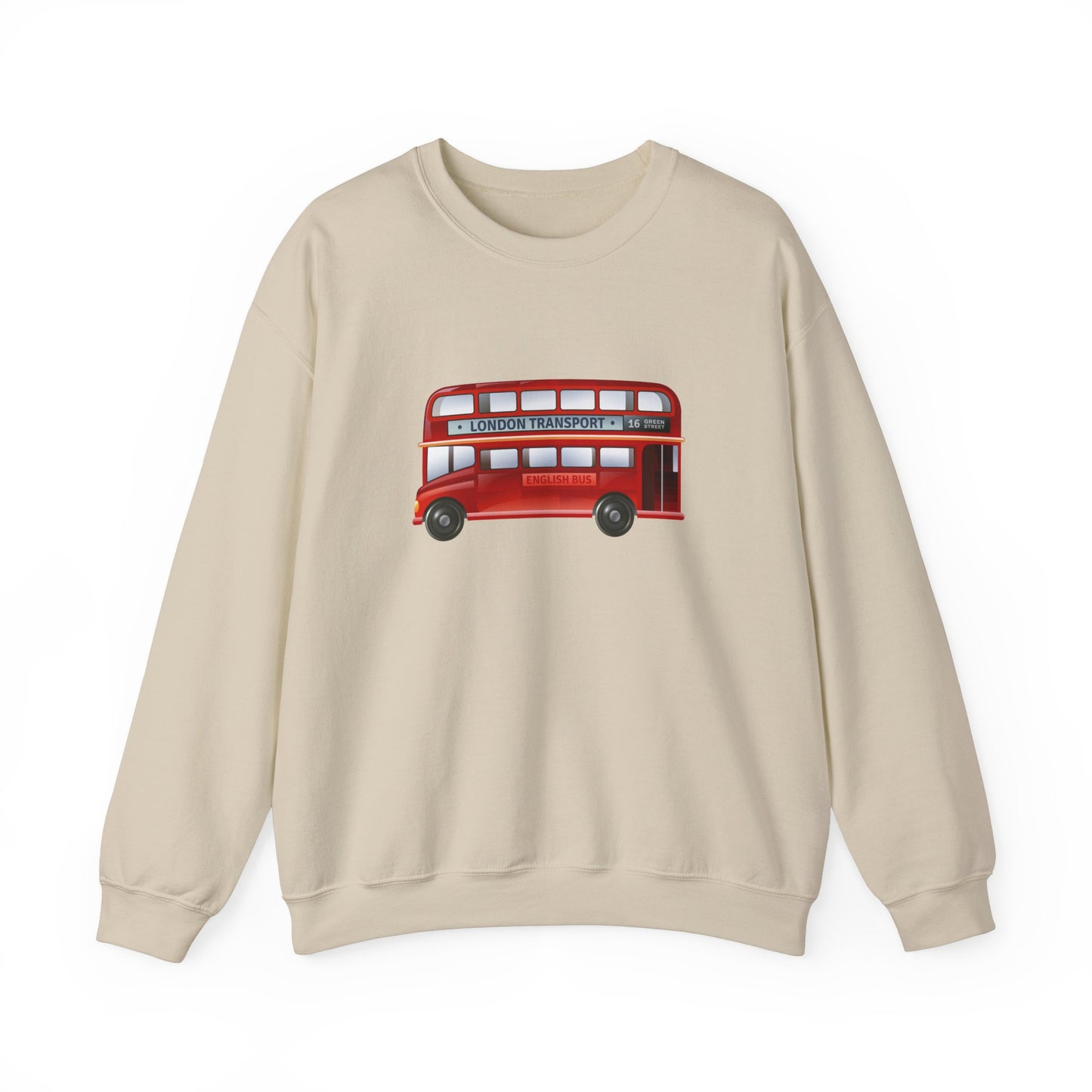 Unisex Heavy Blend™ Crewneck Sweatshirt Trendy - London Transport Red Double-Decker Bus