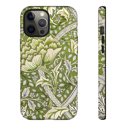 Stylish Phone Case with Floral Design, Durable Protective Cover for iPhone, Unique Gift for Birthdays, Mother's Day, Green Aesthetic