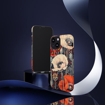 Floral iPhone Case, Tough Phone Cover, Artistic Protection, Flower Design, Unique Gift for Her, Phone Accessory, Trendy Tech
