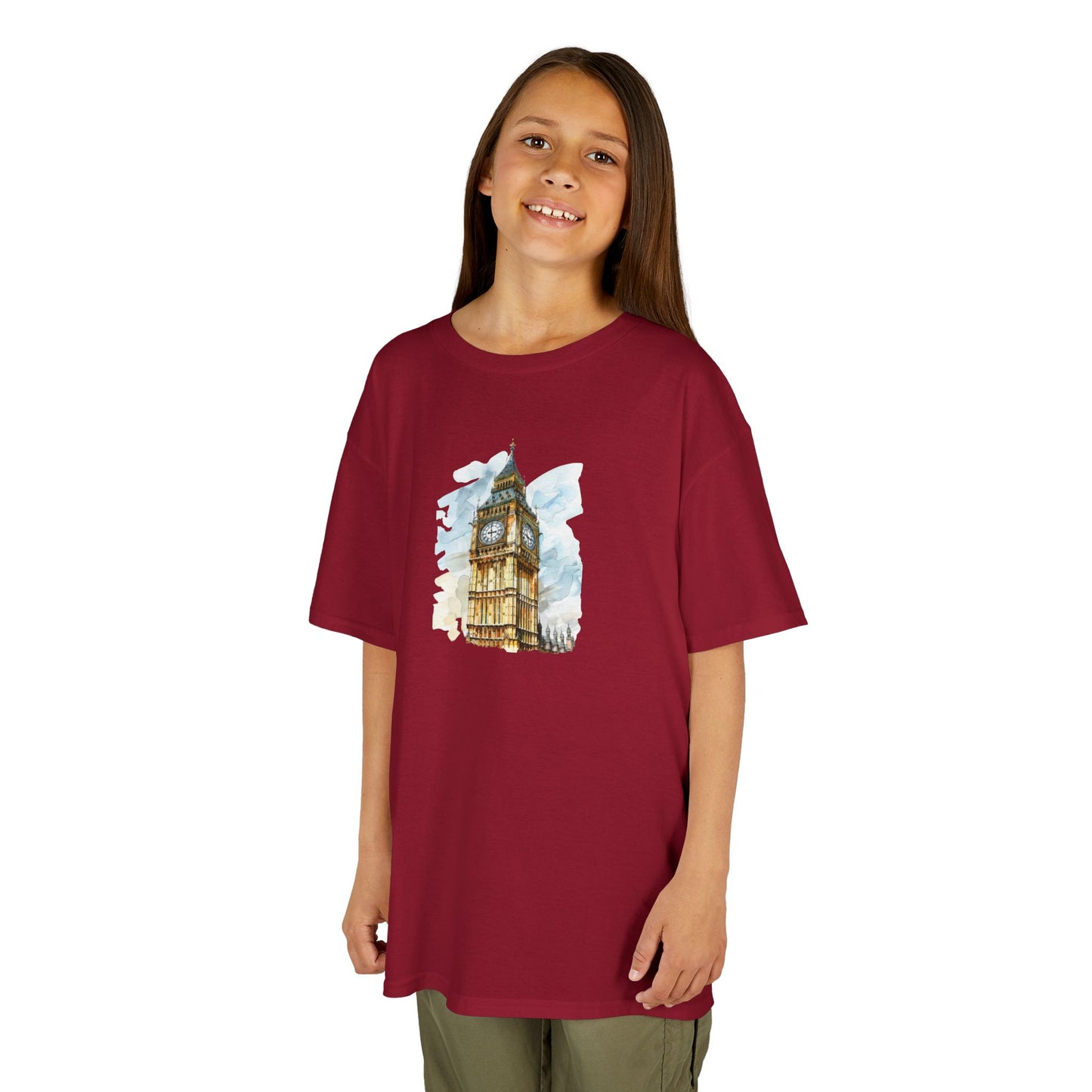 Kids Tee - Vintage Big Ben Wall Art Design -  Fun and Stylish Cotton Shirt for Young Explorers