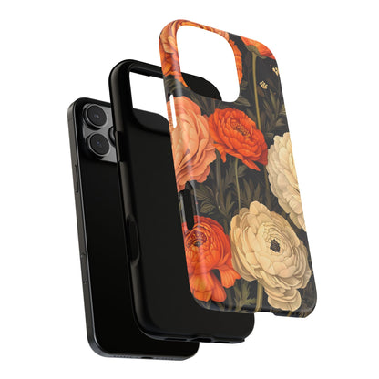 Floral Phone Case with Tough Protection, Blooming Ranunculus Design, Durable Cover, Gift for Flower Lovers, Eco-Friendly Phone Accessory