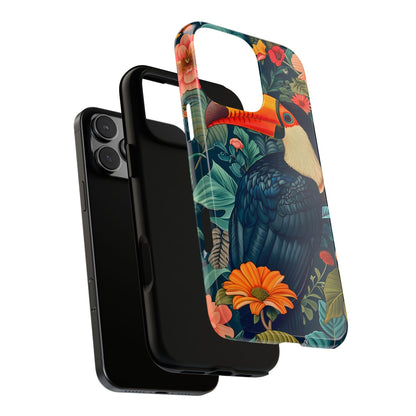 Tropical Toucan Phone Case - Cute Animal Design, Nature Lover Gift, Floral Pattern, Bird Lover Accessory, Summer Vibes
