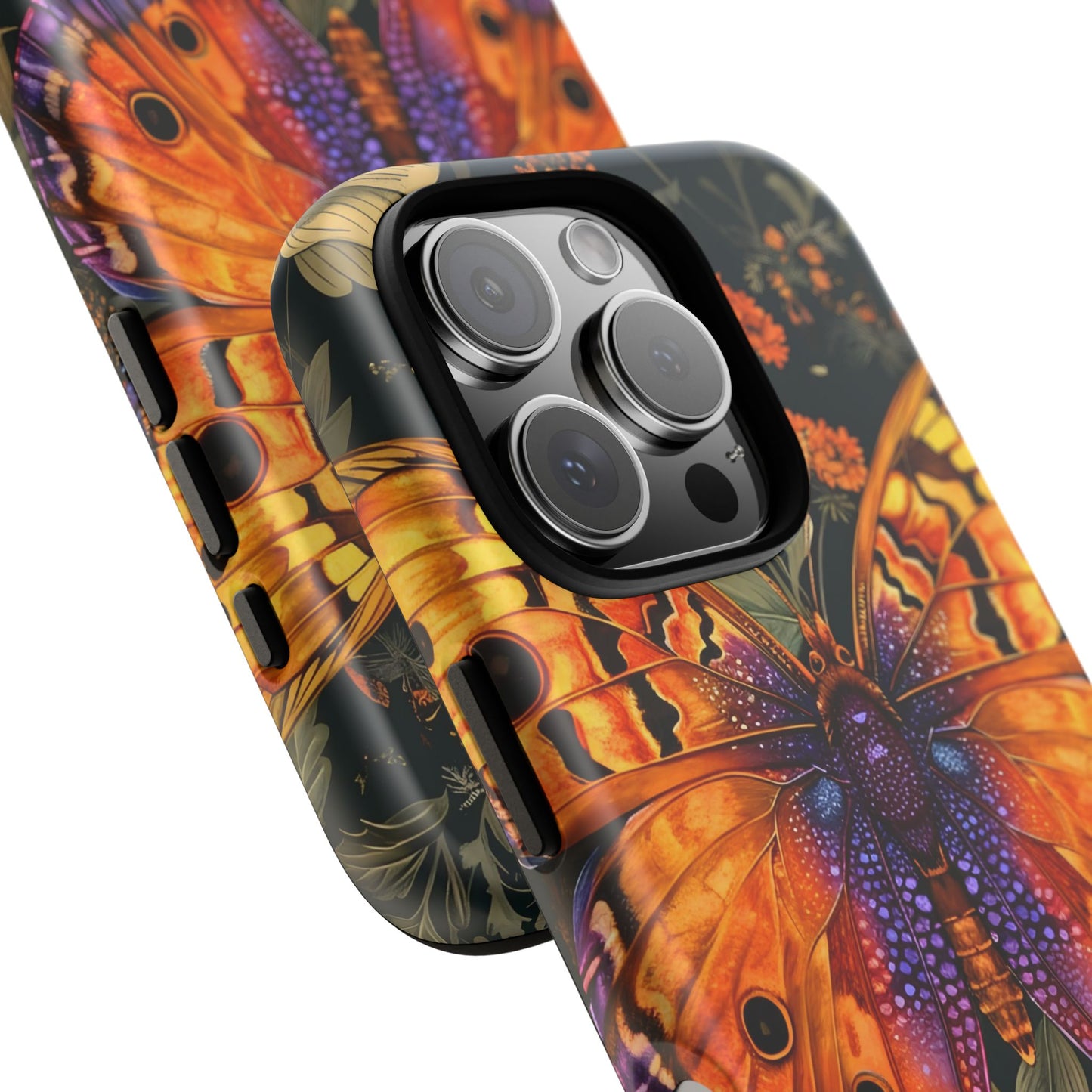 Butterfly Phone Case, Tough Cases for Nature Lovers, Vibrant Floral Design, Gift for Her, Cute Phone Accessories, Butterfly Artwork