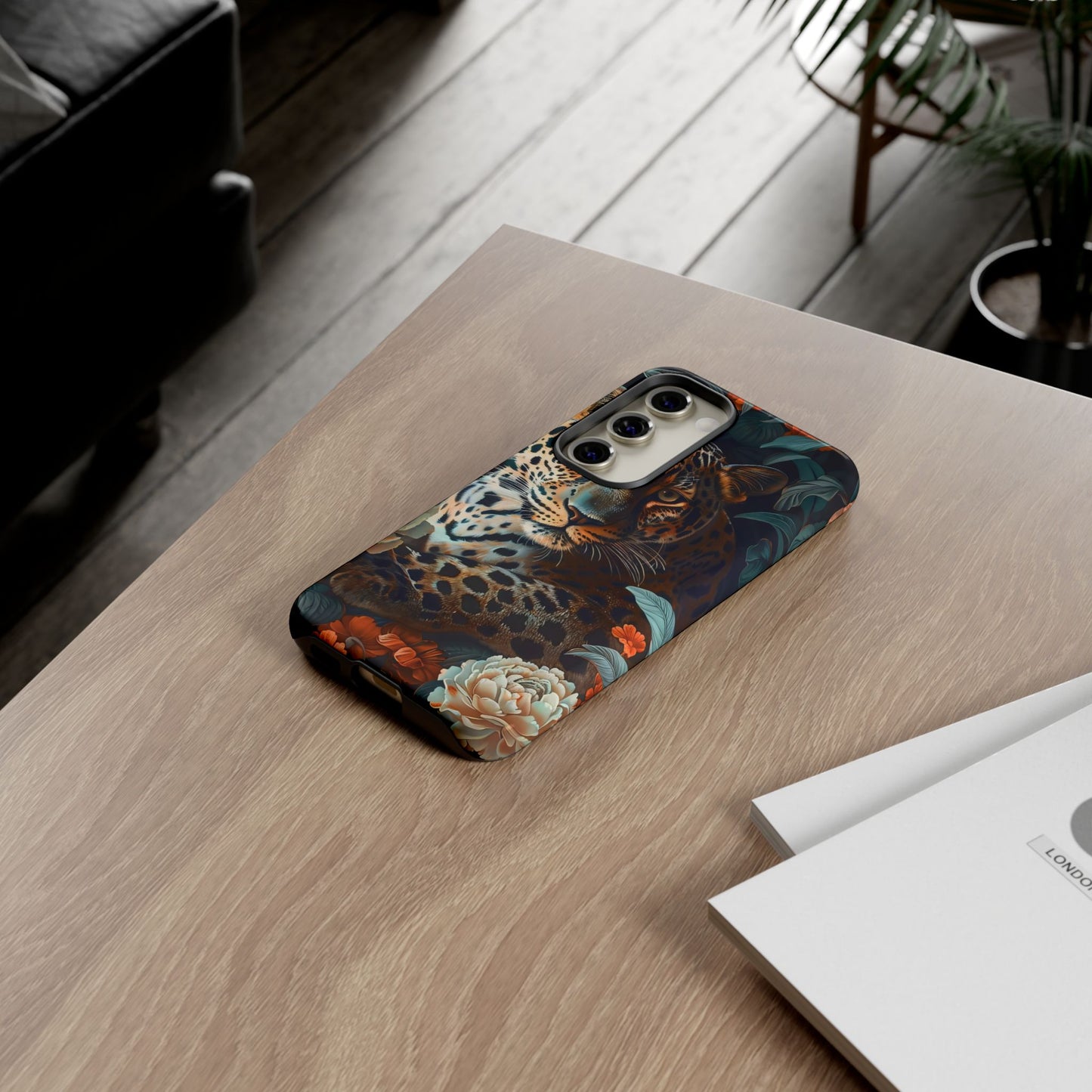 Wildlife Phone Case with Leopard Design | Tough Cases, Animal Prints, Floral Phone Cover, Gift for Nature Lovers, Unique Phone Accessories