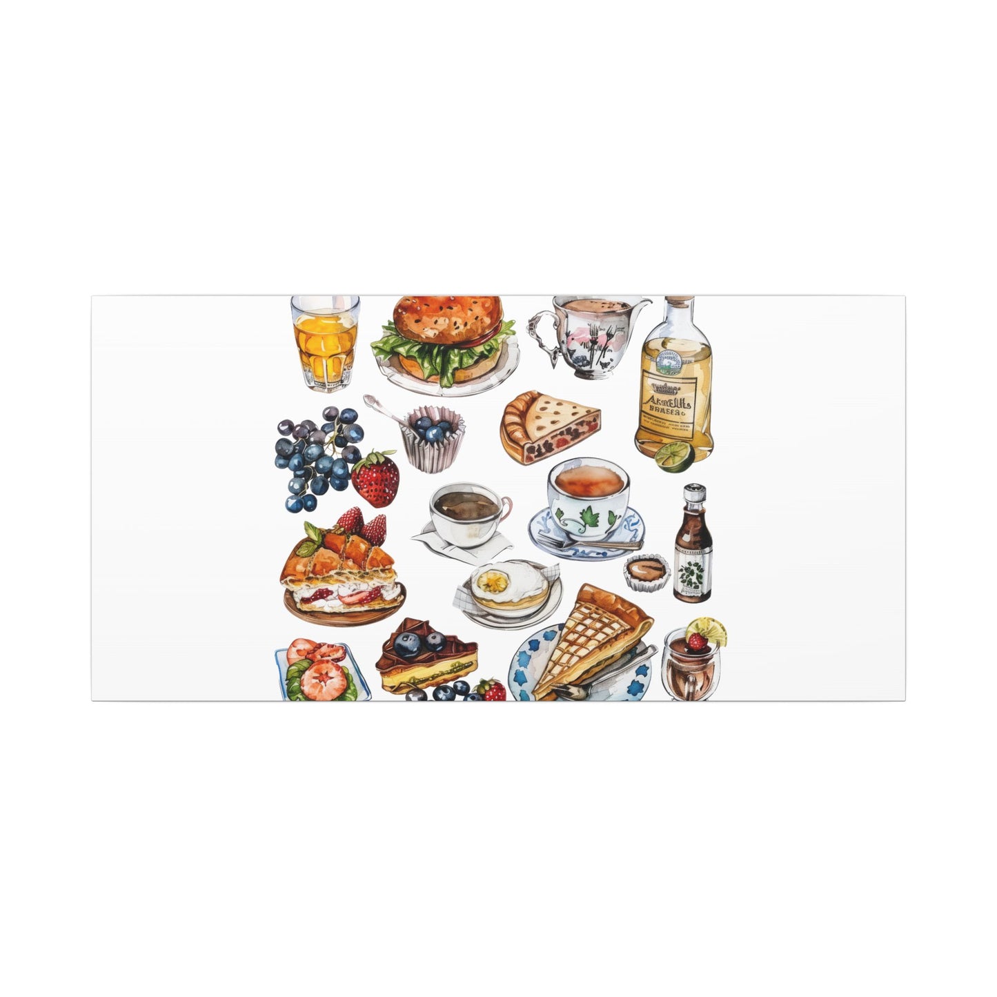 Breakfast Feast Canvas Print, Food Art, Kitchen Decor, Gifting for Food Lovers, Brunch Vibes, Wall Art