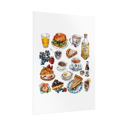 Foodie Wall Art Print, Kitchen Decor, Gourmet Food Poster, Culinary Art for Food Lovers, Cafe Aesthetic Home Decor