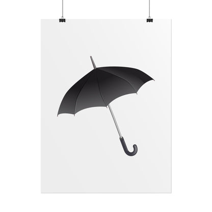 Minimalist Umbrella Wall Art, Chic Home Decor Print, Stylish Poster, Rental Friendly Artwork, Black Umbrella Decor