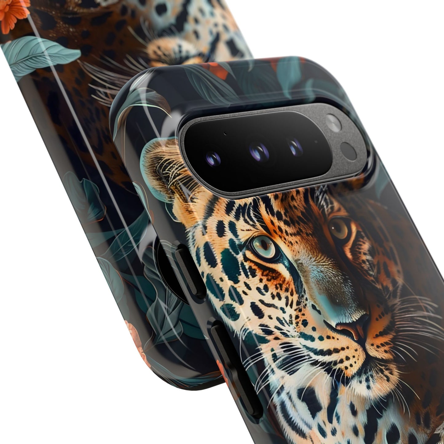 Wildlife Phone Case with Leopard Design | Tough Cases, Animal Prints, Floral Phone Cover, Gift for Nature Lovers, Unique Phone Accessories