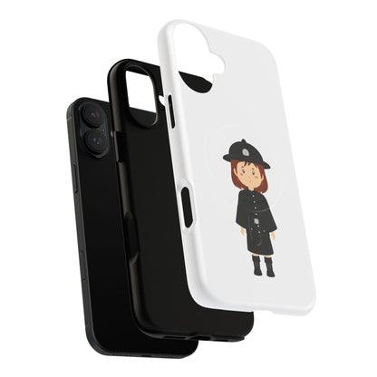 Cute Police Officer Phone Case, Tough Magnetic Case for Kids, Unique Gift for Law Enforcement Fans, Durable Mobile Cover