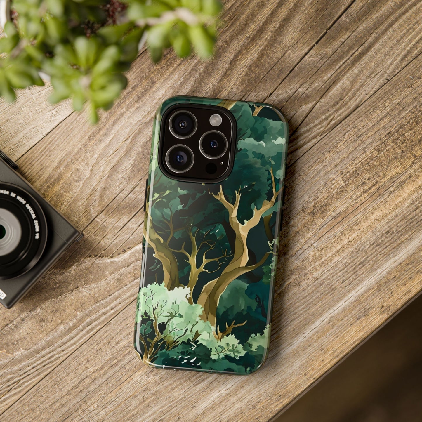 Forest Green Phone Case, Nature-Inspired Tough Cases, Eco-Friendly Gift, Outdoor Lover Accessory, Unique Phone Cover