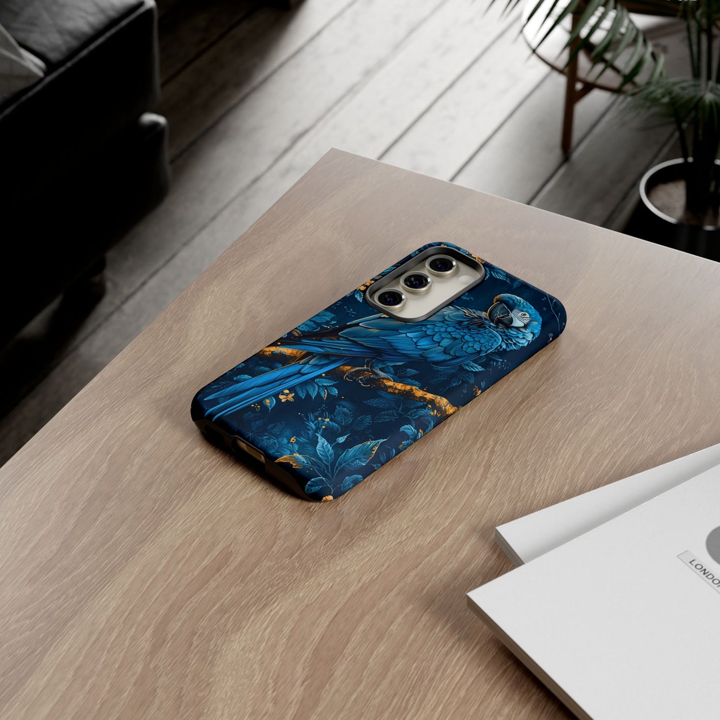 Tough Cases - Vibrant Blue Parrot Phone Case, Tropical Bird Phone Cover, Nature Lover Gift, Eco-Friendly Accessories, Unique Wildlife Decor