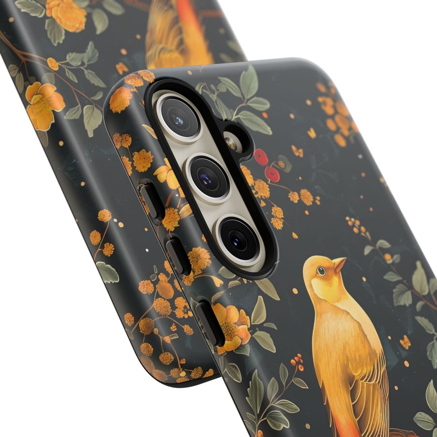 Floral Phone Case, Tough Cases with Bird Design, Nature Lover Gift, Stylish Protection, Birthday Present, Floral Phone Cover