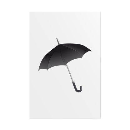 Minimalist Umbrella Wall Art, Chic Home Decor Print, Stylish Poster, Rental Friendly Artwork, Black Umbrella Decor