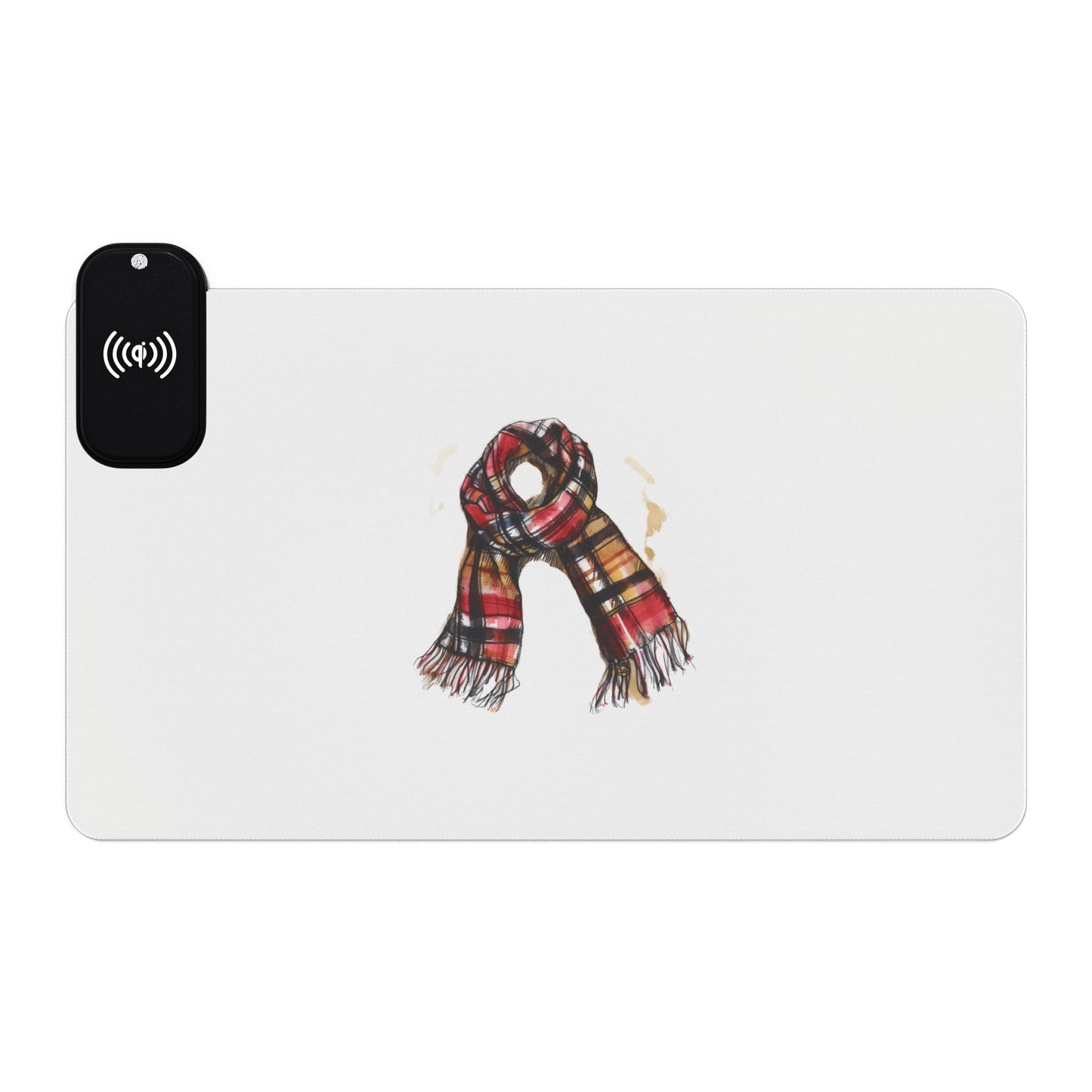 British Plaid Scarf - LED Gaming Mouse Pad with Wireless Charging, RGB Light Up Desk Mat, Perfect for Gamers, Desk Accessories, Gift for Tech Lovers