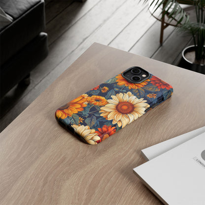 Floral Tough Phone Case | Sunflower Design, iPhone Cover, Protective Case, Gifts for Her, Floral Phone Accessory