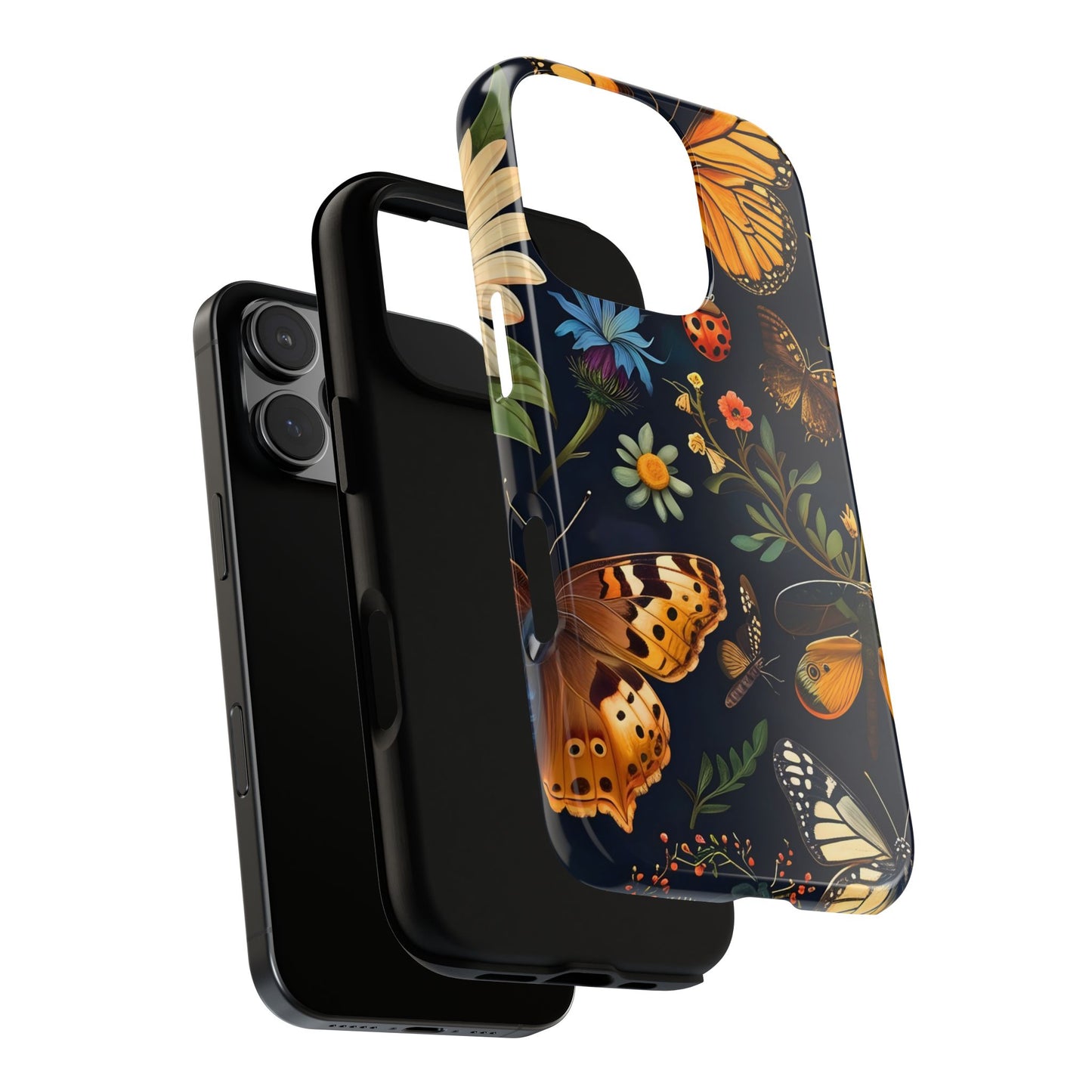 Nature-Inspired Phone Case | Floral Butterfly Design, Tough Phone Cover, Gift for Nature Lovers, Cute Butterfly Case, Home Decor
