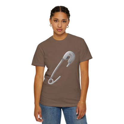 Unisex Garment-Dyed T-shirt - Minimalist Safety Pin Design