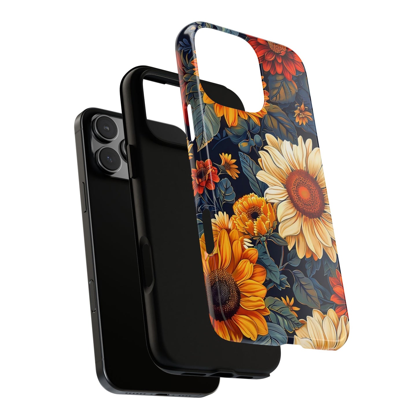 Floral Tough Phone Case | Sunflower Design, iPhone Cover, Protective Case, Gifts for Her, Floral Phone Accessory