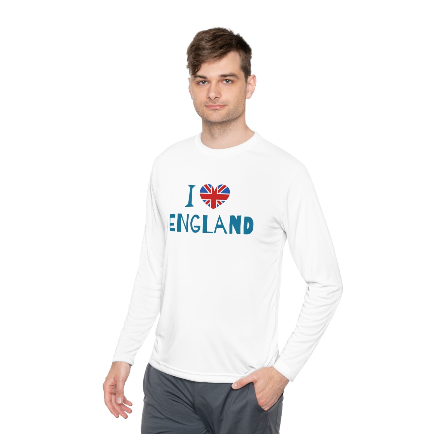 Unisex Lightweight Long Sleeve Tee Cozy - I Love England