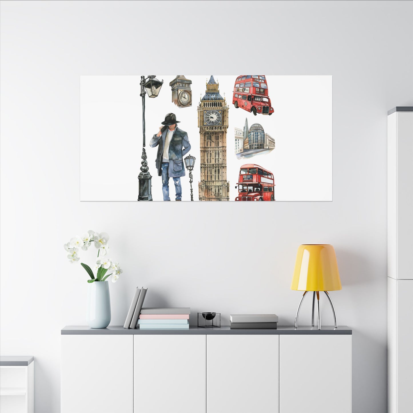 Canvas Art Print, London Skyline, Home Decor, Wall Art, Gift Idea, Travel Memories, Modern Wall Art