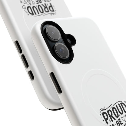 Proud London Magnetic Phone Case, Tough Phone Cover, Gift for Londoners, Travel Souvenir, Black and White Design