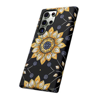 Floral Phone Case with Mandala Design, Tough Cases for iPhone & Samsung, Boho Style, Gift for Her, Unique Accessories