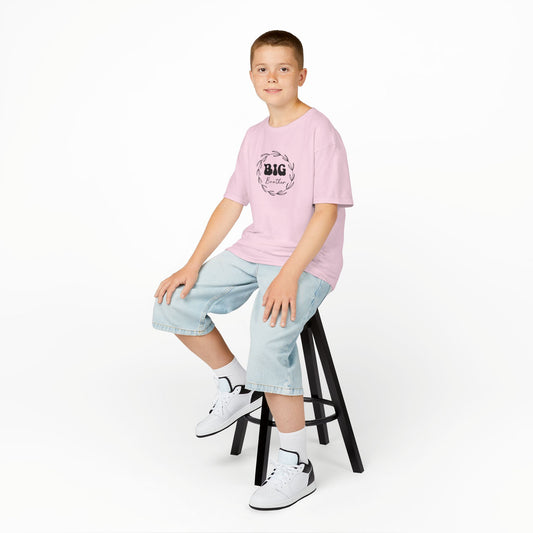Kids Heavy Cotton Tee - Big Brother Retro SVG PNG Design - Cute Sibling Shirt for Proud Older Brothers