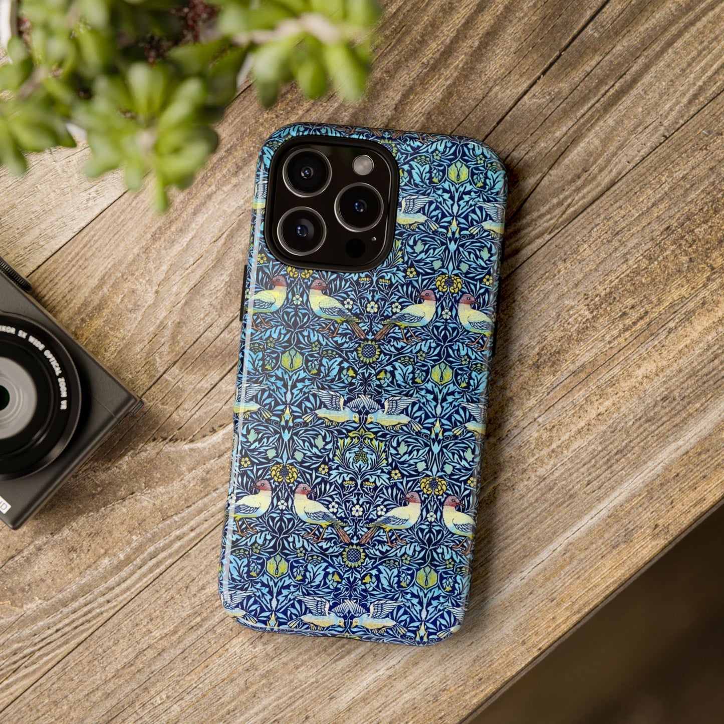 Bird and Floral Pattern Phone Case, Tough Cases, Gift for Nature Lovers, Eco-friendly, Custom Phone Accessories, All-Occasion