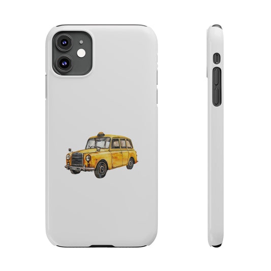 Vintage Yellow Taxi Slim Phone Case, NYC Taxi Accessory, Perfect Gift for Travelers, Phone Protection, Car Enthusiasts, Urban Style