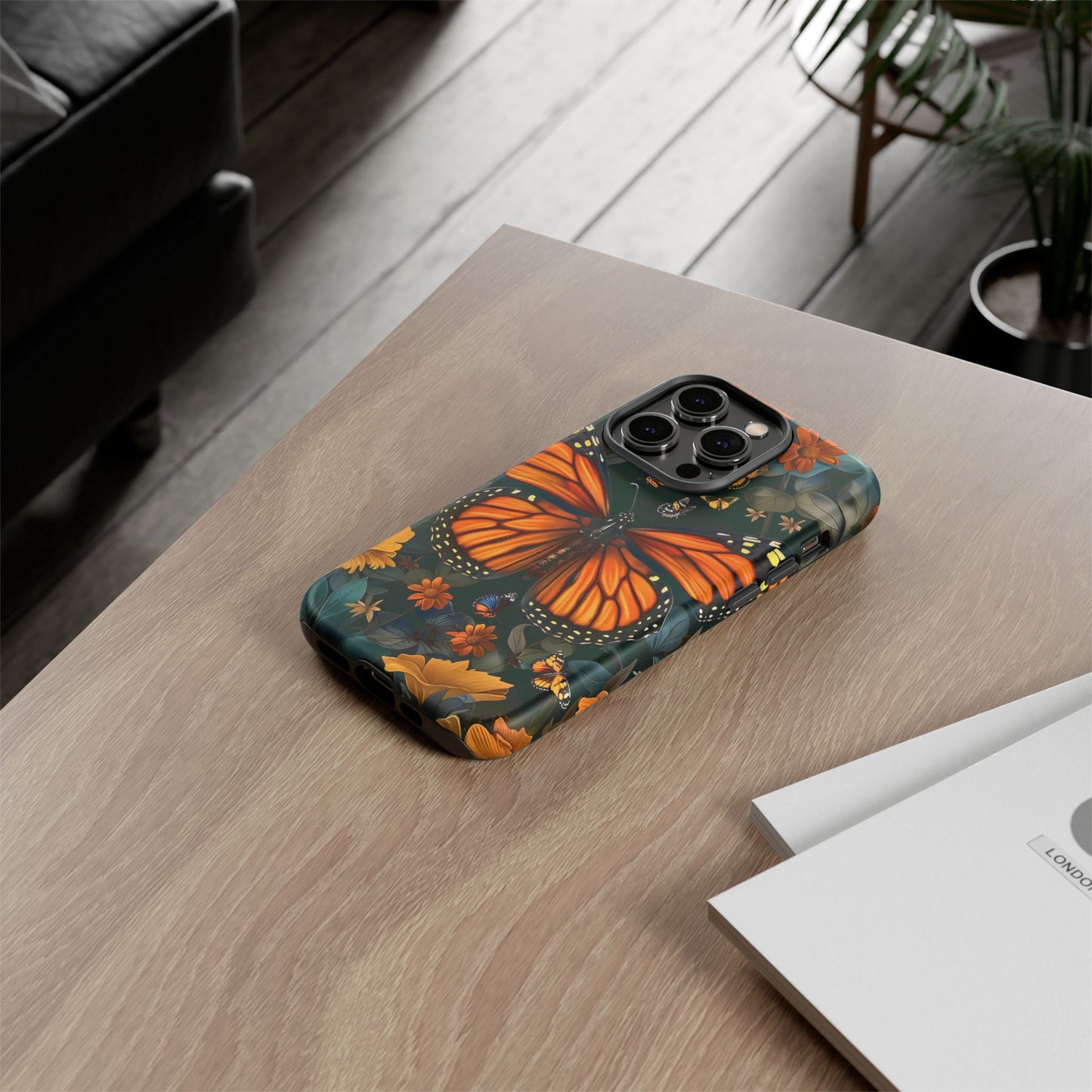 Monarch Butterfly Phone Case, Tough Cases, Nature Lover Gift, Floral Mobile Cover, Eco-Friendly Phone Accessory, Butterfly Design