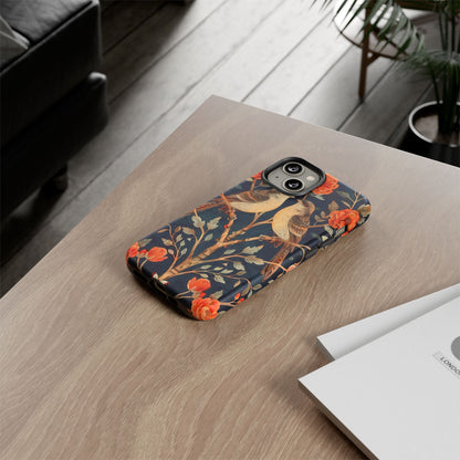 Floral Phone Case – Tough Cases with Bird Design, Unique Gift for Nature Lovers, Stylish Tech Accessory, Phone Cover, Artistic Case