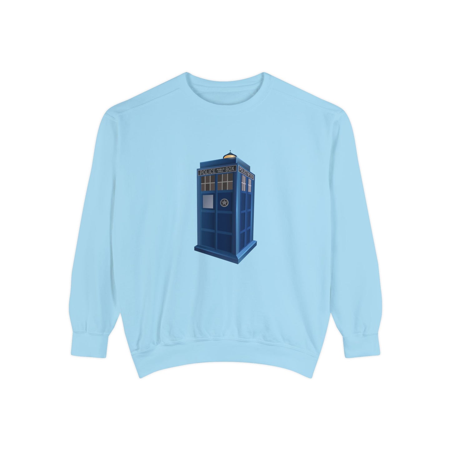 Unisex Garment-Dyed Sweatshirt Durable - British Police Public Call Box