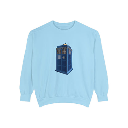 Unisex Garment-Dyed Sweatshirt Durable - British Police Public Call Box
