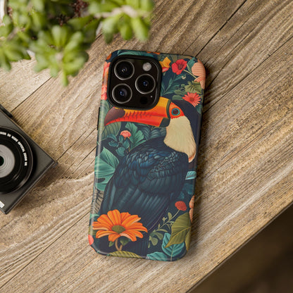 Tropical Toucan Phone Case - Cute Animal Design, Nature Lover Gift, Floral Pattern, Bird Lover Accessory, Summer Vibes