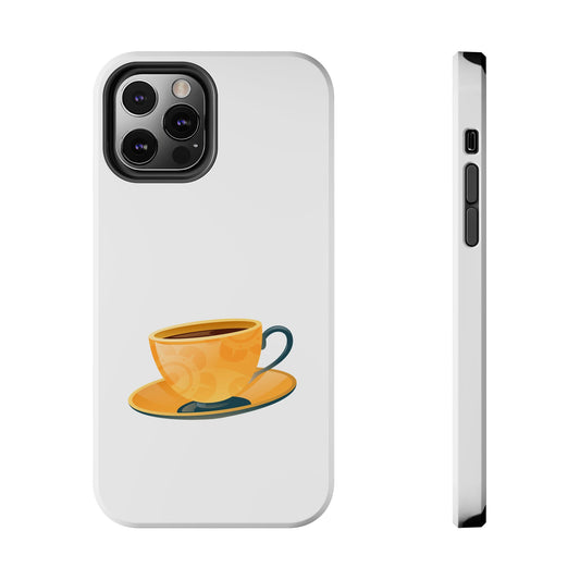 Stylish Tough Phone Case with Coffee Cup Design, Coffee Lover Gift, Phone Accessories for Fall, Cute Phone Cover, Durable Protection