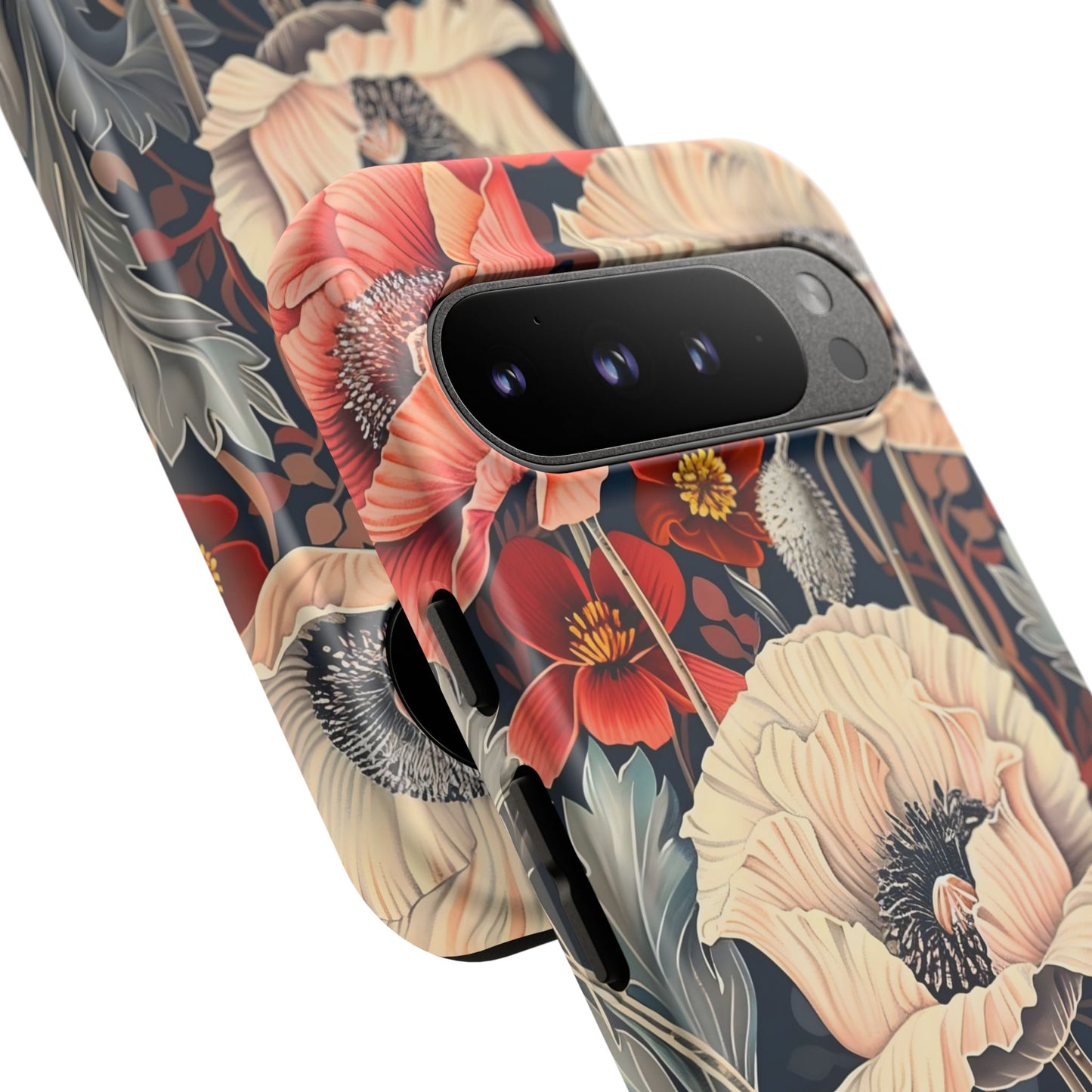 Floral iPhone Case, Tough Phone Cover, Artistic Protection, Flower Design, Unique Gift for Her, Phone Accessory, Trendy Tech