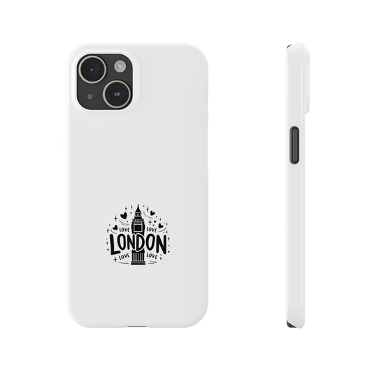 London Love Slim Phone Case - Perfect for Travelers, Gifts, London Souvenir, Minimalist Tech Accessory, Chic Cellphone Cover