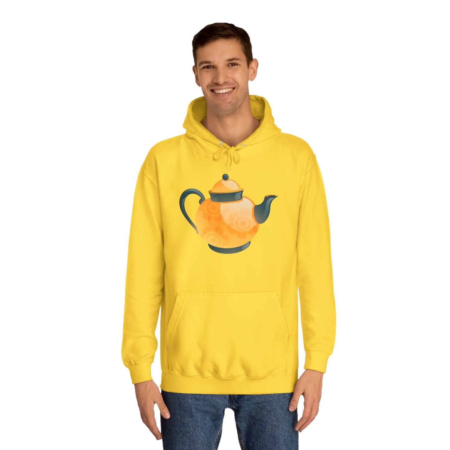 Unisex College Hoodie - Classy British Tea Kettle