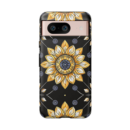 Floral Phone Case with Mandala Design, Tough Cases for iPhone & Samsung, Boho Style, Gift for Her, Unique Accessories
