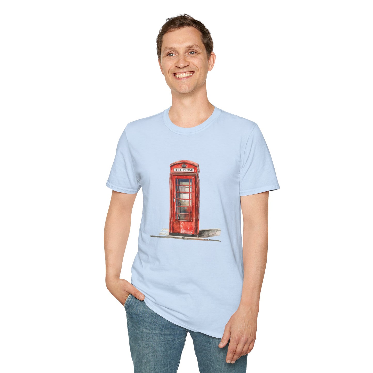 Unisex Softstyle T-Shirt - British Landmark - Public Telephone Booth